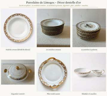 Limoges - Bernardaud & Cie - Bord (27) - décor de poissons