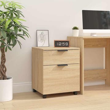vidaXL Dossierkast verrijdbaar 45x38x54 cm bewerkt hout, Verzenden