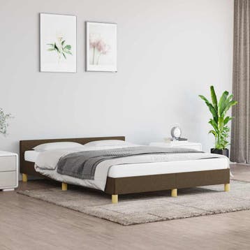 vidaXL Bedframe zonder matras stof donkerbruin 140x200 cm, Verzenden, Nieuw