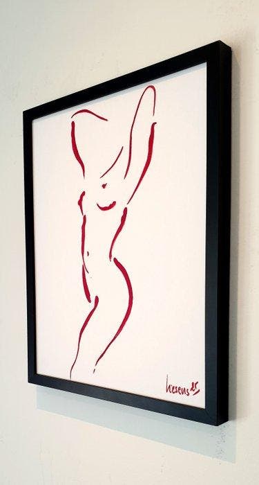 Liesens - Girly (Handpainted on canvas met lijst), Antiek en Kunst, Kunst | Schilderijen | Modern
