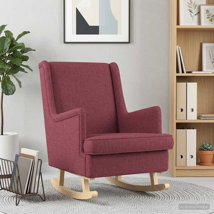 vidaXL Schommelstoel Wijnrood 62 x 80 x 85 cm Stof, Huis en Inrichting, Stoelen, Nieuw, Verzenden
