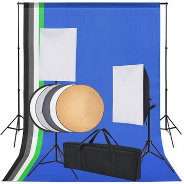 vidaXL Fotostudio set met 5 gekleurde achtergronden & 2, Audio, Tv en Foto, Verzenden, Nieuw