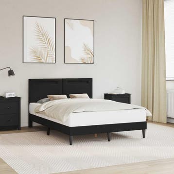 vidaXL Bedframe met LED-stripverlichting Zwart 140 x 190 cm, Verzenden