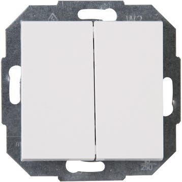 KOPP Athenis HK07 - 2-knops dubbele schakelaar wit LED, Bricolage & Construction, Verzenden