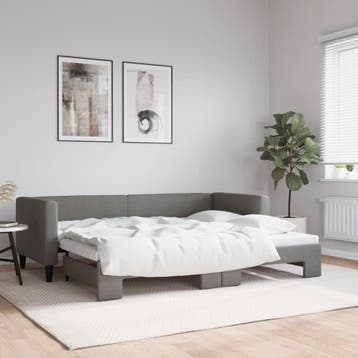 vidaXL Slaapbank met onderschuifbed 80x200 cm stof, Verzenden, Nieuw