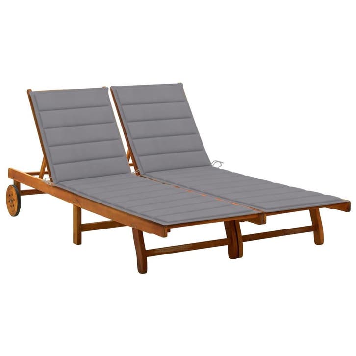 vidaXL Ligbed 2-persoons met kussens massief acaciahout, Tuin en Terras, Ligbedden, Nieuw, Verzenden