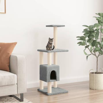 vidaXL Kattenkrabpaal met sisal krabpalen 104 cm lichtgrijs, Verzenden, Nieuw