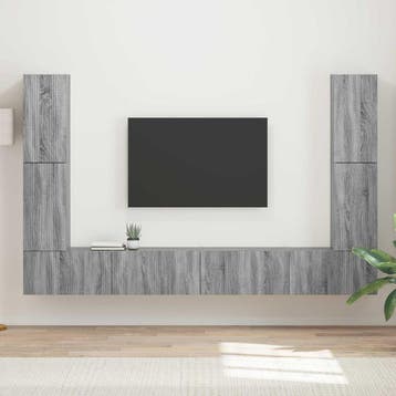 vidaXL Tv-meubelset 8 pcs Grijs Sonoma Bewerkt hout, Huis en Inrichting, Verzenden, Nieuw