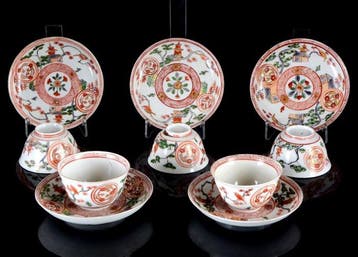 Un service à thé chinois en famille verte, rouge fer et, Antiquités & Art