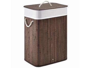 Veiling - Bamboe Wasmand Curly - 72 L - Bruin - Uitneembare, Nieuw