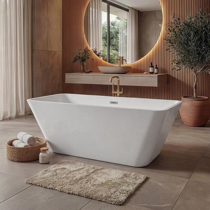 Ligbad Lily  170 x 75 x 58 cm Vrijstaand Bad wit, Doe-het-zelf en Bouw, Sanitair, Nieuw, Verzenden