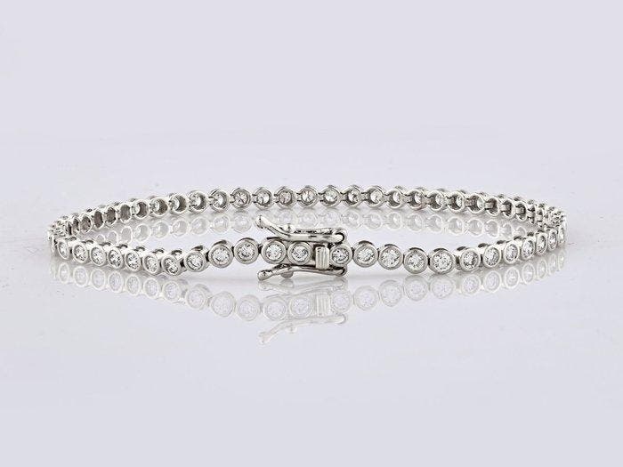 Armband - 14 karaat Witgoud - 2.15ct. tw. Diamant, Bijoux, Sacs & Beauté, Bracelets