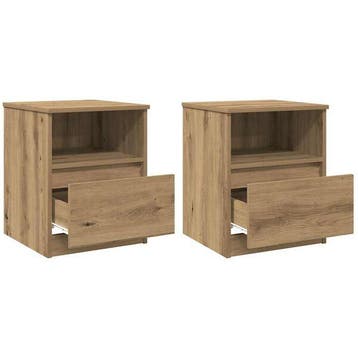 Lot 2 tables chevet chene artisan - Seconde chance - 41%..., Verzenden