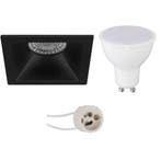 LED Spot Set 4W - Inbouw Vierkante Spot Mat Zwart & Witte Sp, Verzenden