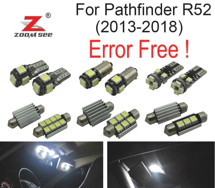 Kit 13 Ampoules Led Intérieur Pour Nissan Pathfinder R52 201, Auto-onderdelen, Verlichting, Verzenden
