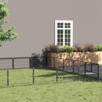 vidaXL Hondenkennel 50 m² staal zwart, Dieren en Toebehoren, Verzenden, Nieuw