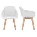 2dekans | Coast Eetkamerstoelen Wit – Set van 2 – 57 x 56 x, Ophalen of Verzenden