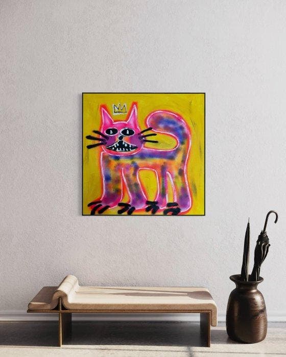 Timo Wedell - Basquiats Sweet Kitty - XL, Antiek en Kunst, Kunst | Schilderijen | Modern