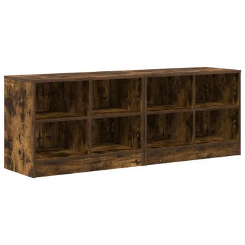 vidaXL Bedkast 2 st Gerookt eiken 66 x 33 x 48 cm Bewerkt, Verzenden, Nieuw