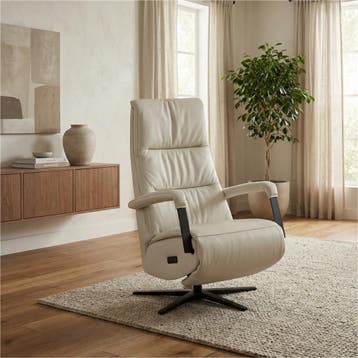 Leren relaxfauteuil met hartbalans Core - Toledo Nebbia, Bohemian, Industrieel, Modern, Scandinavisch, Nieuw, Ophalen of Verzenden