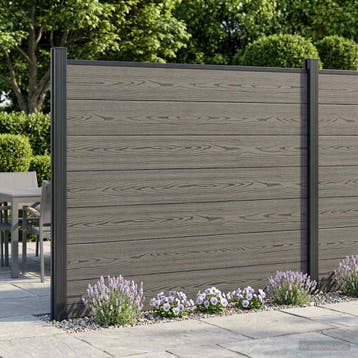 vidaXL Hekpaneel WPC en Aluminium Grijs, Verzenden, Nieuw