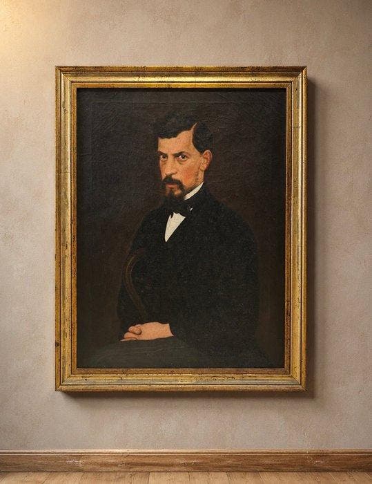 Italiaanse school (XIX) - Ritratto di Gentiluomo, Antiek en Kunst, Kunst | Schilderijen | Klassiek