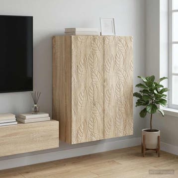 vidaXL Wandkast Sonoma Eiken 66 x 34,5 x 90 cm Bewerkt hout, Verzenden