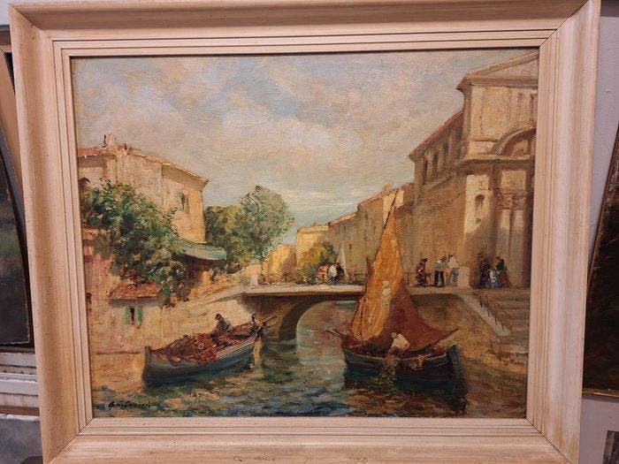 Merio Ameglio ( 1897 -1970) - Venetië, Antiquités & Art, Art | Peinture | Classique