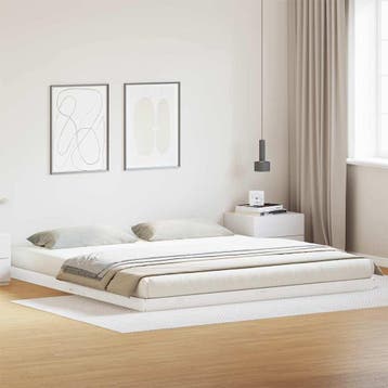 vidaXL Vloerbedframe Wit 200 x 220 cm Massief grenenhout, Verzenden, Nieuw