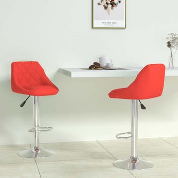 vidaXL Barstoelen 2 st kunstleer rood, Huis en Inrichting, Barkrukken, Verzenden, Nieuw
