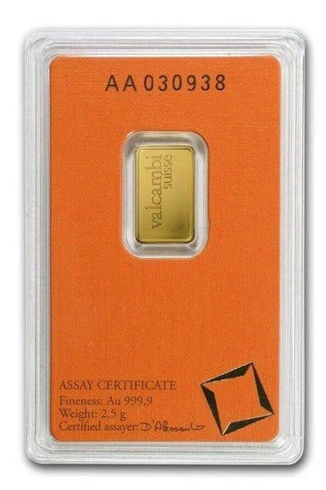 2,5 Gramm - Goud .999 - Valcambi - Verzegeld en met