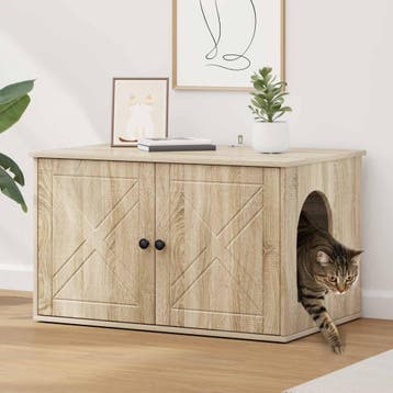 vidaXL Kattenhuis Sonoma 85 x 55 x 50,5 cm Bewerkt hout, Verzenden, Nieuw