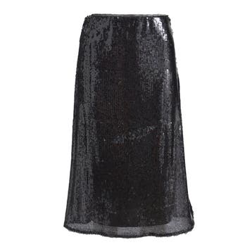 Milano Italy • donkerbruine pailletten rok • 36, Bruin, Verzenden, Maat 36 (S), Milano Italy