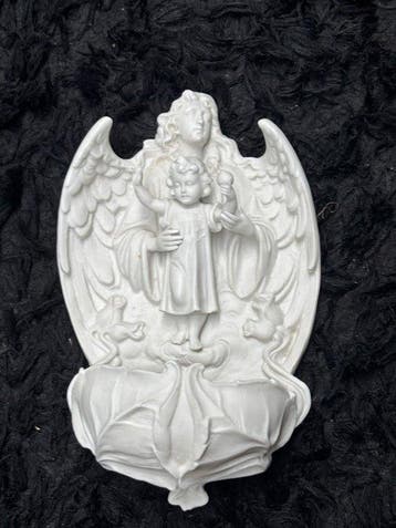 Antique Bénitier - 1850-1900 - Le Petit Jésus avec un ange -