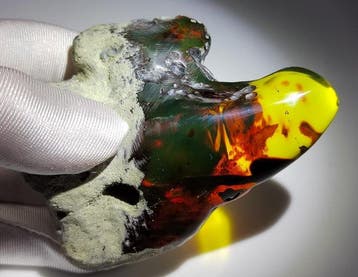 Mexicaanse amberfossiel Chiapas!! AAA- 80 g, Verzamelen