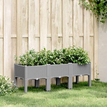 vidaXL Plantenbak met poten 120x40x42 cm polypropeen, Verzenden, Nieuw