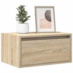 vidaXL Nachtkastje met LEDs wandgemonteerd sonoma, Verzenden, Nieuw