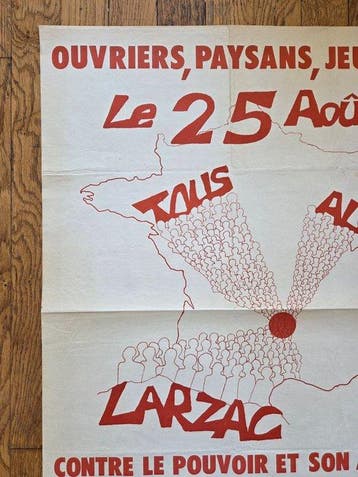Collectif soutien Larzac - Affiche originale - Soutien à la, Antiek en Kunst