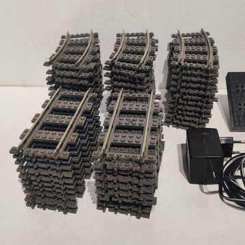 Lego Pièces - Ville - treinrails en transfo 9V, Nieuw