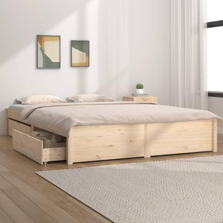 vidaXL Bedframe met lades 140x200 cm, Huis en Inrichting, Slaapkamer | Bedden, Nieuw, Verzenden