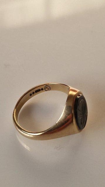 Bague - 9 carats Or jaune, Onyx Onyx, Bijoux, Sacs & Beauté, Bagues