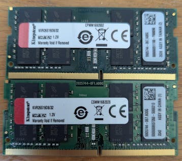KVR26S19D8/32 32GB DDR4 2666MT/s Non-ECC Unbuffered (2 stuk), Ophalen of Verzenden