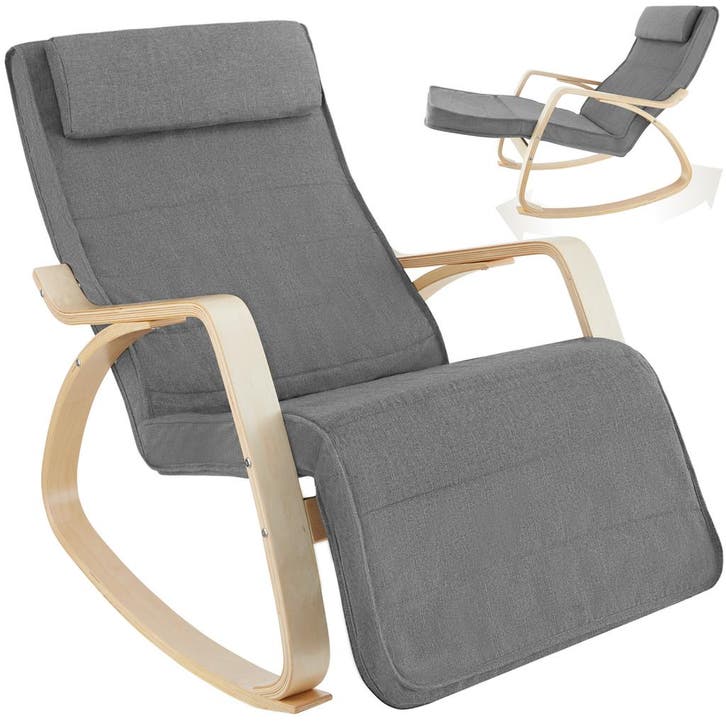 Schommelstoel Onda - lichtgrijs, Huis en Inrichting, Stoelen, Verzenden