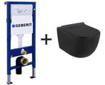 Toilet Mat Zwart + Geberit Inbouwreservoir - Gratis Levering, Verzenden, Nieuw, Toilet