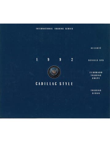 1992 CADILLAC PROGRAMMA BROCHURE ENGELS (USA)