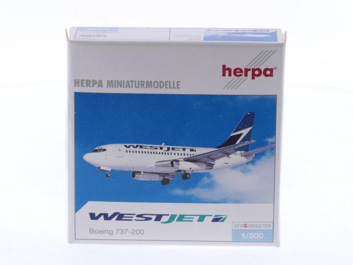 Schaal 1:500 Herpa 505789 Boeing 737-200 Westjet Reg. C-G..., Hobby & Loisirs créatifs, Modélisme | Avions & Hélicoptères, Enlèvement ou Envoi