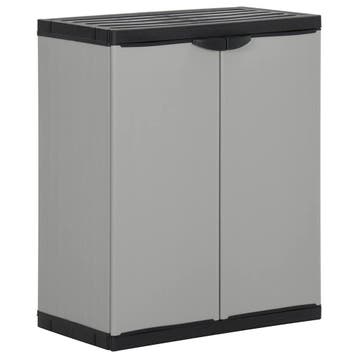 vidaXL Tuinafvalkast 68x40x85 cm polypropeen grijs en zwart, Verzenden