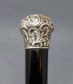 Wandelstok - Met monogram - .925 zilver - Victoriaans 1893, Antiek en Kunst