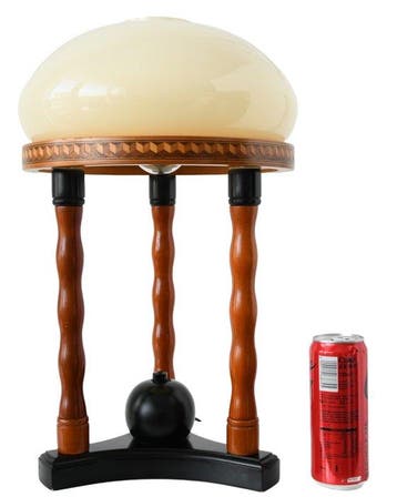 Temde Leuchten - Tafellamp - Metaal, Hout, Glas - H 46,5 cm, Antiek en Kunst