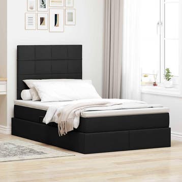 vidaXL Opslag bed met matras met hoofdeinde Zwart 120 x 200, Huis en Inrichting, Verzenden, Nieuw